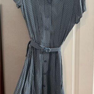 GAP Blue Geometric Midi Dress